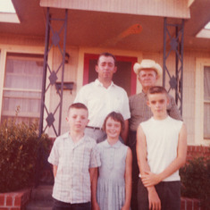 Gaylord with his father-in-law and three children Joseph, Deborah and Johnnie