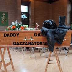Gaz wanted his bike gear on his coffin