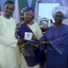 Immediate past Lydia President(Ogun State conference) receiving award on 29th July,2012