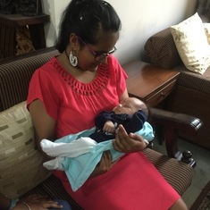 Reetika with baby Anirudh