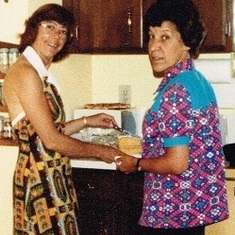 Mary Genevieve  with sister Shirley Eileen Rossi, both nee Vessey