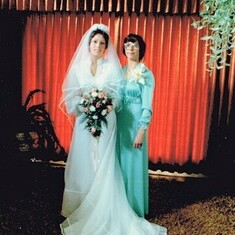 Mom and me on my wedding day, Sept 2, 1978