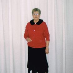 Mom all dressed up ready to go to the legion Cenotaph for Remembrance Day, Nov, 2006 