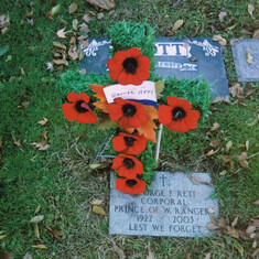 Mom put this cross/wreath on George's grave Nov 2006 for Remembrance Day