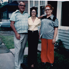 Mom with her mom Grandma Laura Vessey nee Savidant and stepdad Grandpa Leo Roy maybe in Moncton NB