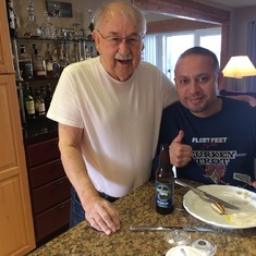 Montana breakfast with his son-in-law Danny Garcia-Beaudet