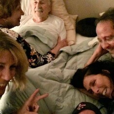 Family bed with Beaudets, Bonamers and Fallons 2020