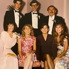 Richard, Bob, George; Kate, Mary, Kate, Betsy at Bob's wedding 1989