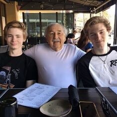 George with his grandsons Luke and Liam