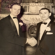 Dad and his Best Man, Paul Smaglick 12/57