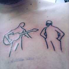 Tattoo to symbolize Guitar Walks we went on any time of day/night. Jamming, loving our time together