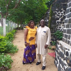 Justice Gang and his sister in law ( Mayang) in Maroua just from attending mass