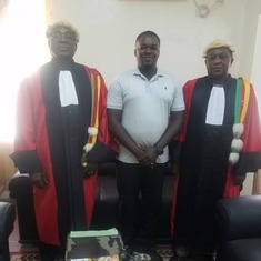 15/11/2019 - Ni George, his colleague & son - Thierry at a military appeal court session in Maroua