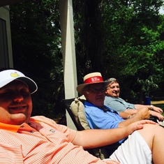 On the porch with my son Ryan and Gary