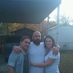 Daddy, my brother Mark, and myself one Christmas Day.