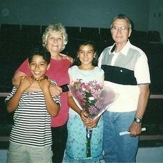 Grampy, Grammy, Bryana, and Matt - May1995