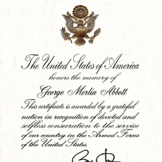 President certificate
