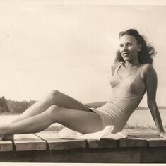 She won the bathing suit competition in the 1947 Miss North Carolina Beauty Pageant. Of course she did.