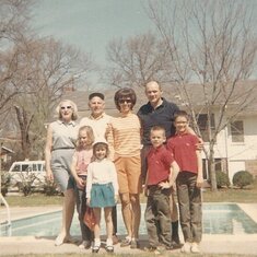 With Monica Preisinger, Dad's sister-in law, and grampa John Preisinger, in the best back yard ever!