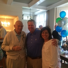 Dad's 90th with the Williams.  Great photo!  Chuck Little is over dad's left shoulder...