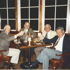 L to R- George, Bill Joiner, Lynn Warmack, Glenn Conway at Pebble Beach. Looks like they were raising a glass of water, or milk...