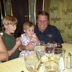 Papa, Aidan & Ashley on his surprise 60th birthday cruise