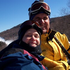 Dad & Jenn skiing in Maine