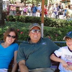 Dad, Becky and Aidan at Disney