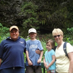 Papa, Aidan, Ashley & Shelley hiking in Hawaii