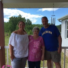 Tim and I with Mary Lou on her front porch.