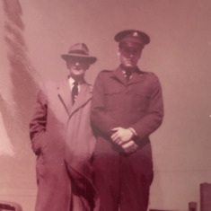 Dad and his father.  Fort Dix.