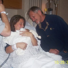 George seeing his grandson, Cole Robert Fowler, for the first time.