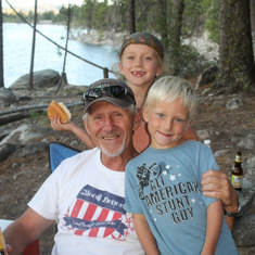 Camping at Lake Como in 2012 with Madison and Cole