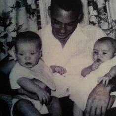Wilburn Tisdale with Joe Eddie Moore, Jr. (nephew) & Lydia Tisdale.  ( daughter)