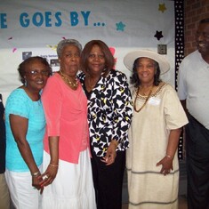 Some of Georgia's 1961 classmates, Harold Price, Mary Newby Brooks, Effie Huggins Hardy, Denise Mason, Sarah Hardy and Joshua Shears at Grand Class Reunion held at Surry Parks & Recreation.