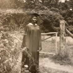 Georgia Hanns graduation day June 1961 at home in Dendron, VA.