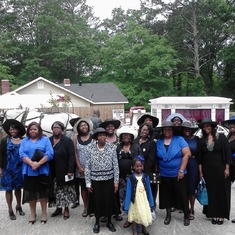 It's a family affair continues - Celebrating mommy by wearing with her favorite color (blue) and hats.