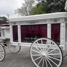 Mommy's horse and carriage awaits her arrival.