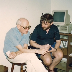 Tel-Aviv, 1991. Discussing with Leonid Levin