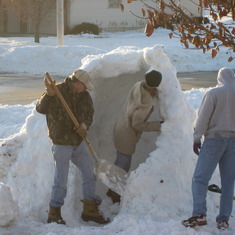 Making a Snow Fort - 2008 - Gerald, Andrea & Colin