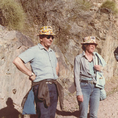 Gerry and Nancy on Grand Canyon hike. They made the challenging hike up and down the canyon on several separate trips.