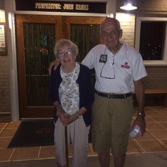 Gerry and Nancy in 2015 outside of Outback restaurant in Vegas