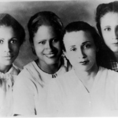 Mommy and three of her sisters: left to right, Lucie (Cicie), Paulette (Paupau),Germaine, Lina