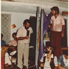 singing "Smoky Joe's Cafe" in Mali
