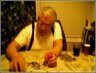 Dad counting his winning playing cards