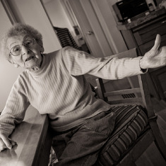 Gertrude in her home on Mariposa Avenue, Berkeley, August, 2007, age 94