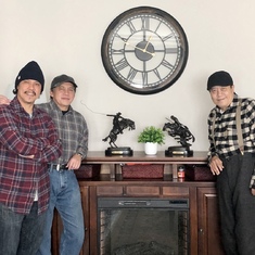 With brothers, Jun & Rudy & his prized Remington sculptures, Jan. 2021