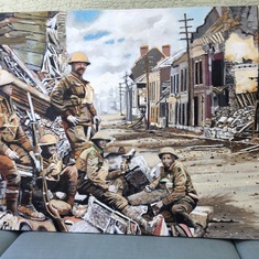 Dad's last painting in honor of his father who fought in WW1