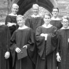 Princeton Graduation. Warren in middle back row. 1965