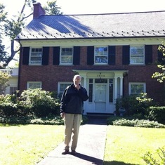 Warren at his childhood home, 2013